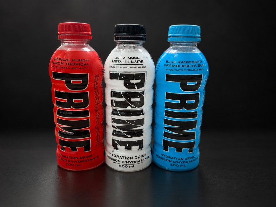 Three PRIME Hydration flavours: Tropical Punch, Meta Moon and Blue Raspberry.
